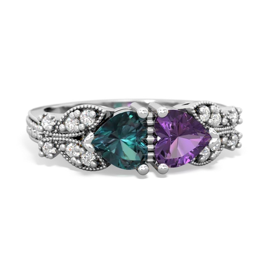 alexandrite-amethyst keepsake butterfly ring