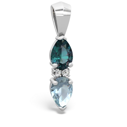 alexandrite-aquamarine bowtie pendant