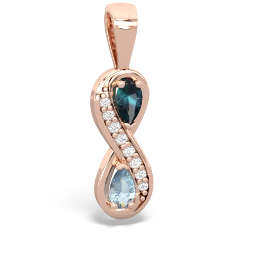 alexandrite-aquamarine keepsake infinity pendant