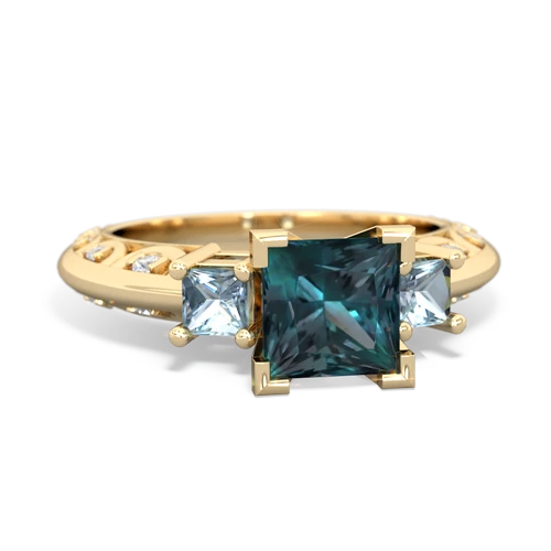 alexandrite-aquamarine engagement ring