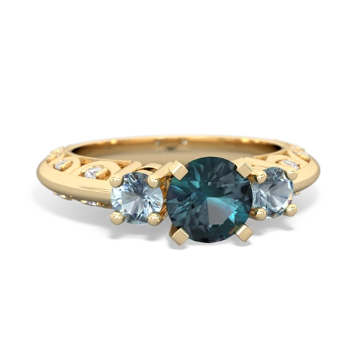 alexandrite-aquamarine engagement ring