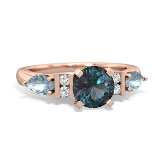 alexandrite-aquamarine engagement ring