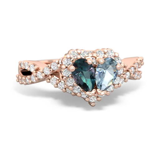 alexandrite-aquamarine engagement ring