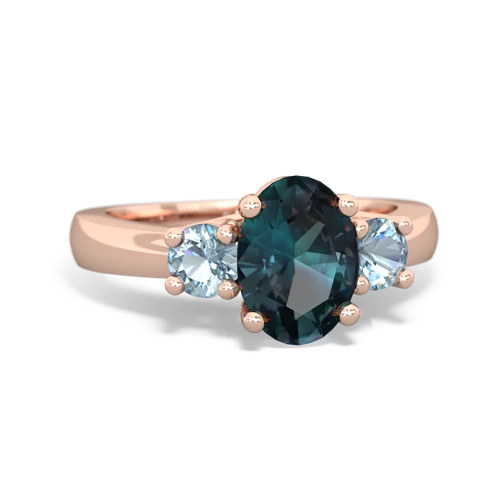 alexandrite-aquamarine timeless ring