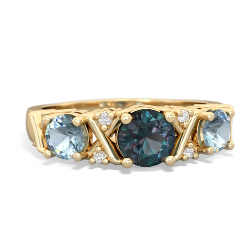 alexandrite-aquamarine timeless ring