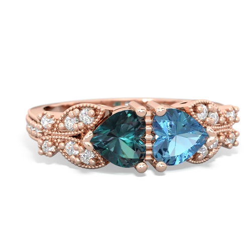 alexandrite-blue topaz keepsake butterfly ring