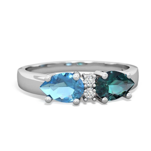 alexandrite-blue topaz timeless ring