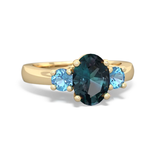 alexandrite-blue topaz timeless ring