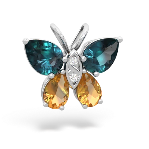 alexandrite-citrine butterfly pendant