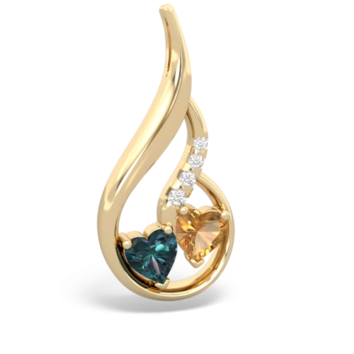 alexandrite-citrine keepsake swirl pendant