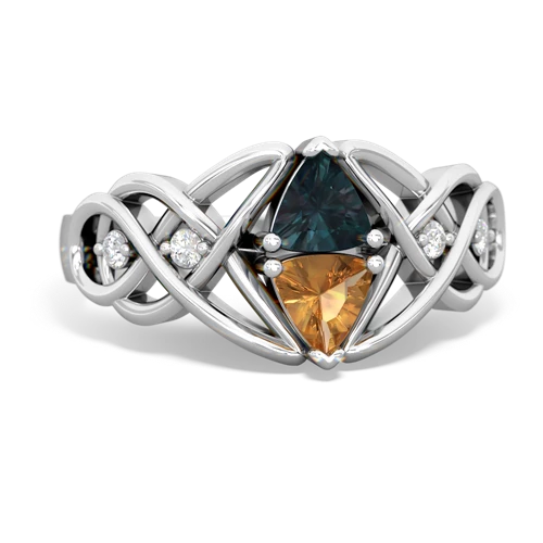 alexandrite-citrine celtic knot ring