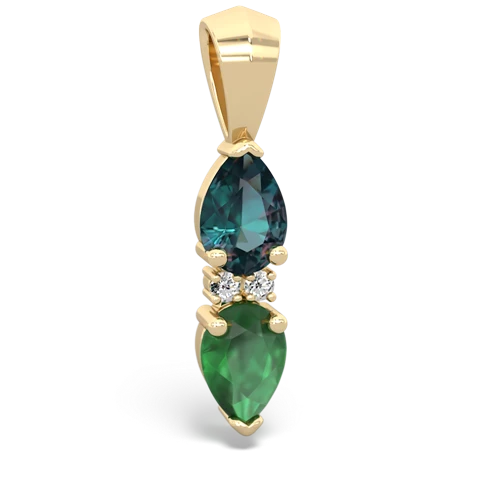 alexandrite-emerald bowtie pendant