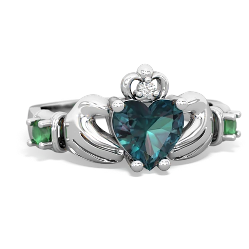 alexandrite-emerald claddagh ring