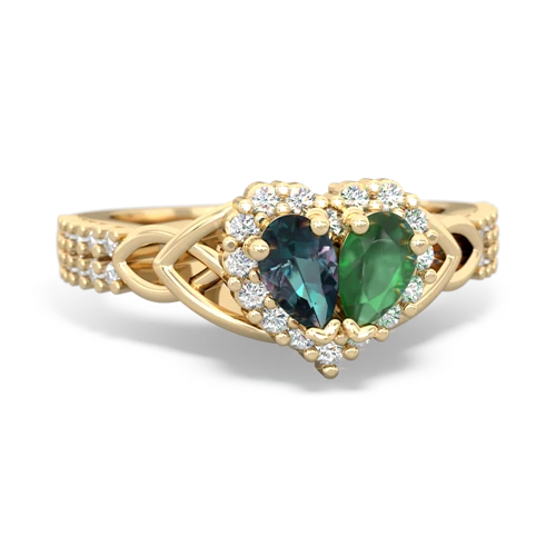 alexandrite-emerald keepsake engagement ring