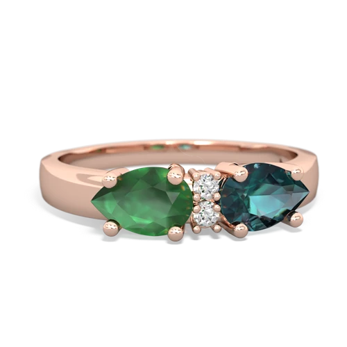 alexandrite-emerald timeless ring