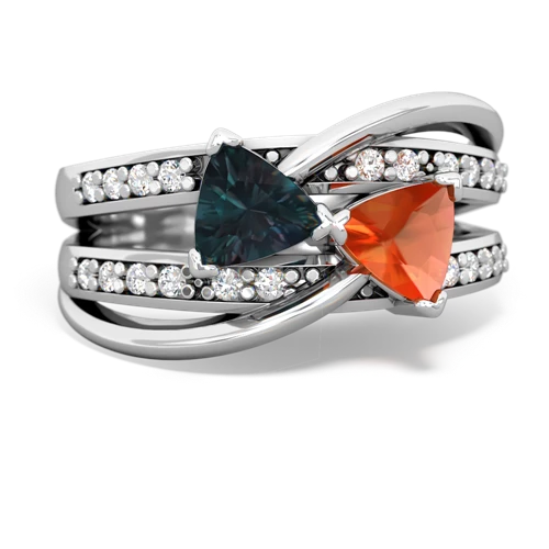 alexandrite-fire opal couture ring