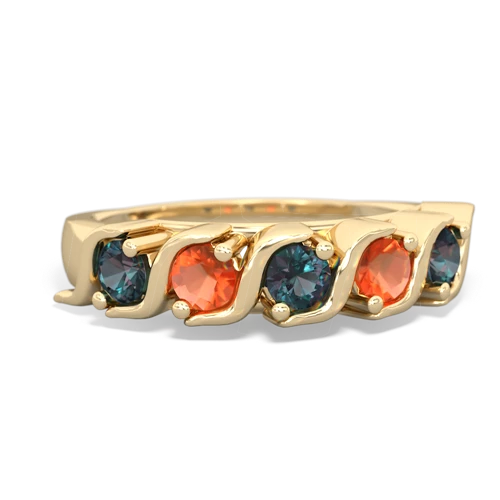 alexandrite-fire opal timeless ring