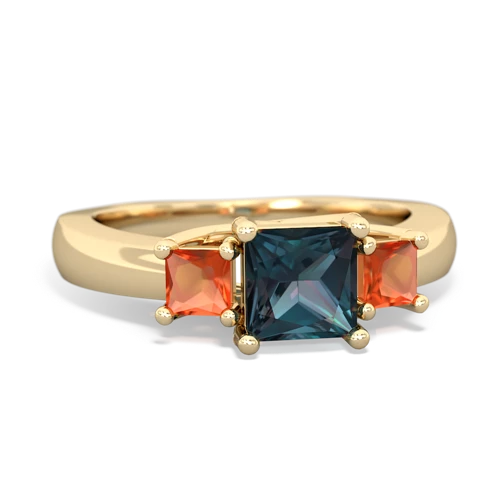 alexandrite-fire opal timeless ring