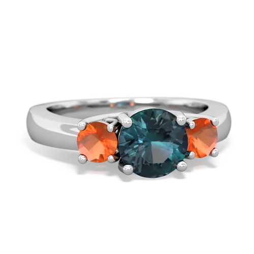 alexandrite-fire opal timeless ring