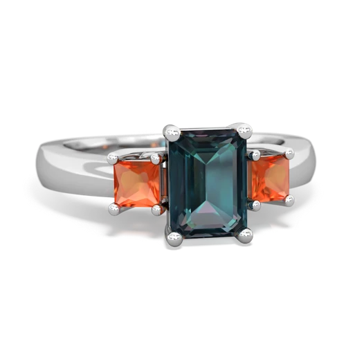 alexandrite-fire opal timeless ring