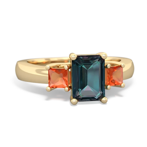 alexandrite-fire opal timeless ring