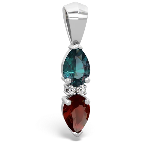 alexandrite-garnet bowtie pendant