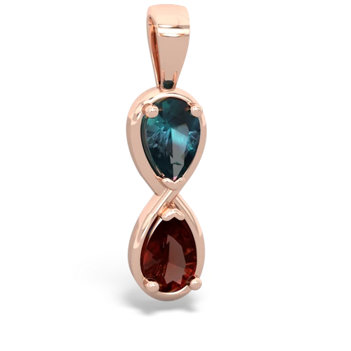 alexandrite-garnet infinity pendant