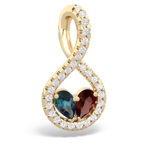 alexandrite-garnet pave twist pendant