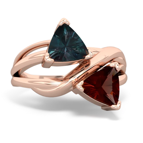 alexandrite-garnet filligree ring