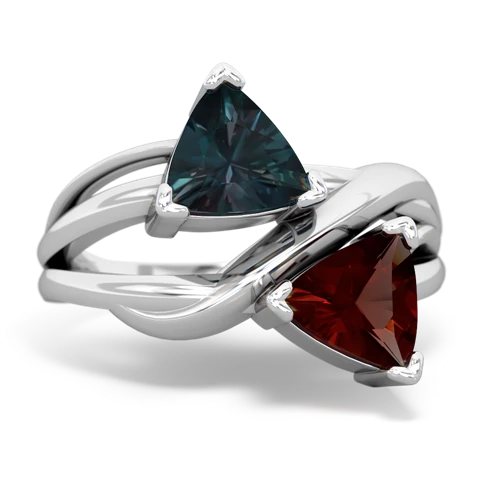 alexandrite-garnet filligree ring