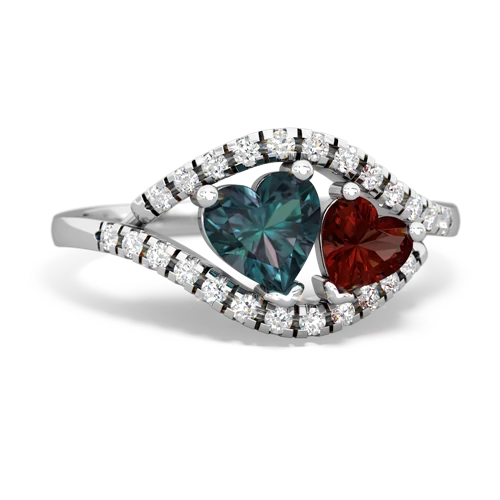 alexandrite-garnet mother child ring