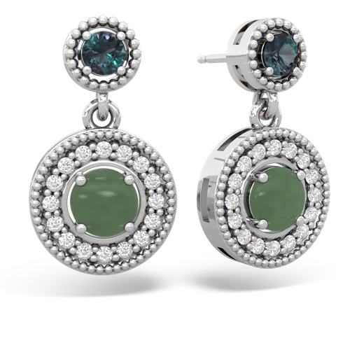 alexandrite-jade halo earrings