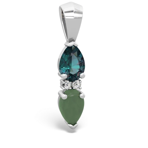 alexandrite-jade bowtie pendant