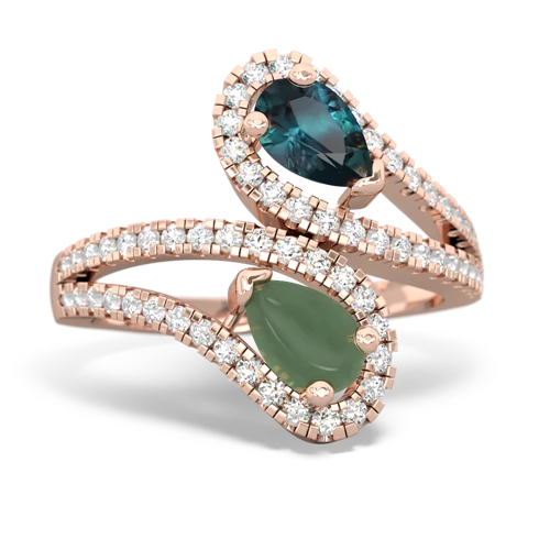 alexandrite-jade pave swirls ring