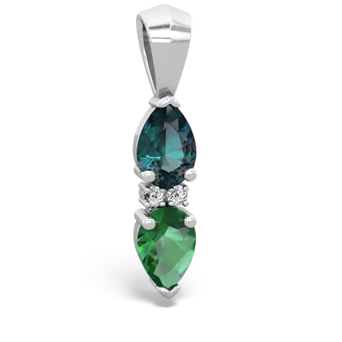 alexandrite-lab emerald bowtie pendant