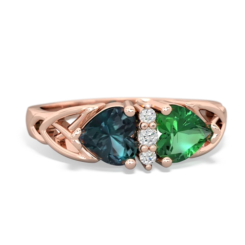 alexandrite-lab emerald celtic ring