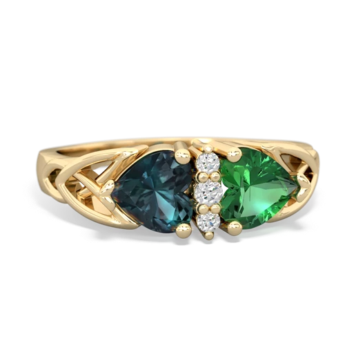 alexandrite-lab emerald celtic ring