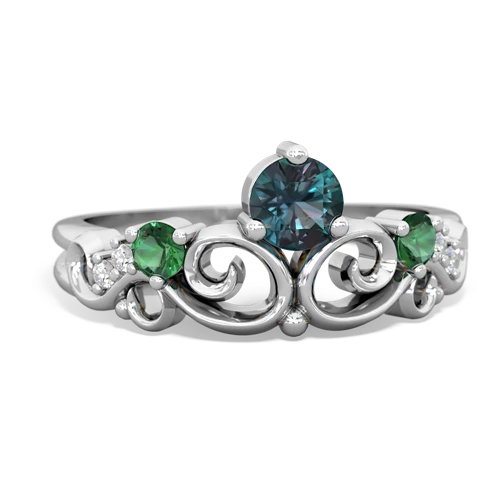 alexandrite-lab emerald crown keepsake ring