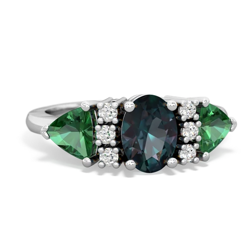 alexandrite-lab emerald timeless ring