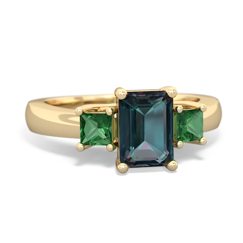 alexandrite-lab emerald timeless ring