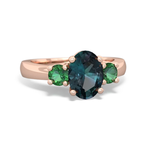 alexandrite-lab emerald timeless ring