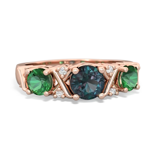 alexandrite-lab emerald timeless ring