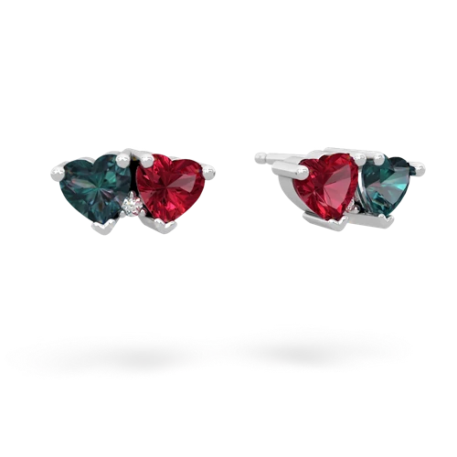 alexandrite-lab ruby  earrings