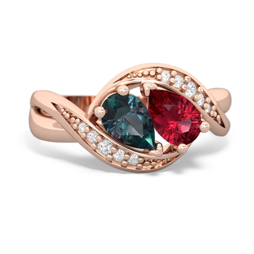 alexandrite-lab ruby keepsake curls ring