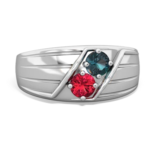 alexandrite-lab ruby mens ring