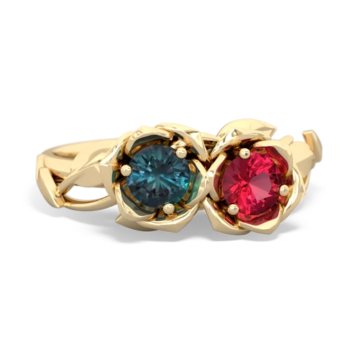 alexandrite-lab ruby roses ring