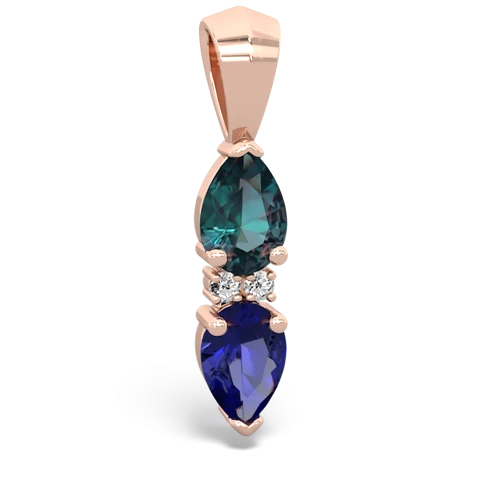 alexandrite-lab sapphire bowtie pendant