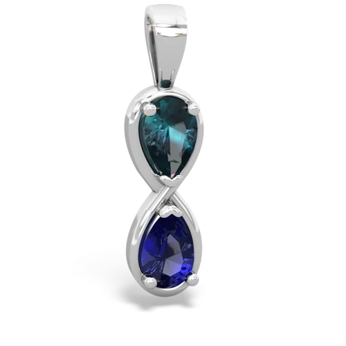 alexandrite-lab sapphire infinity pendant