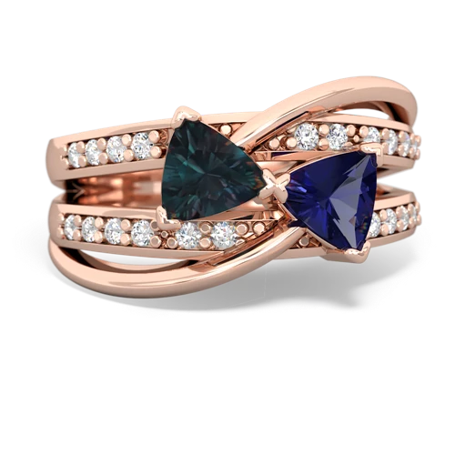 alexandrite-lab sapphire couture ring