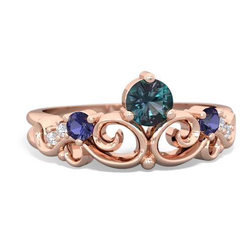 alexandrite-lab sapphire crown keepsake ring